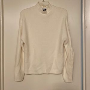 Express Cozy Mock Neck Sweater ivory